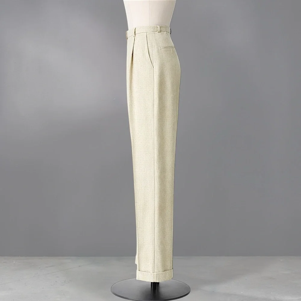 Rena Rowan Tailored Light Sage Green Cuffed Trousers